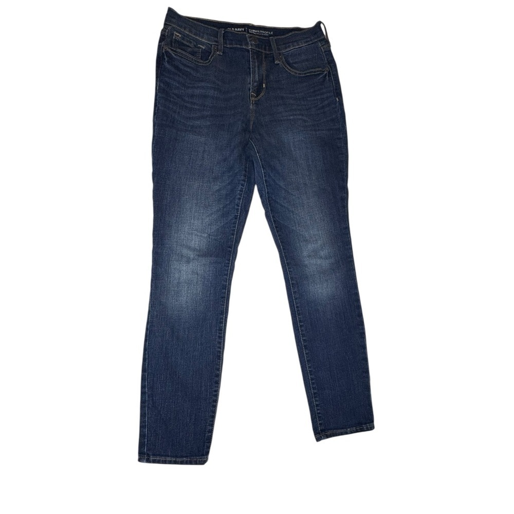 Old Navy curvy mid-rise skinny medium wash jeans